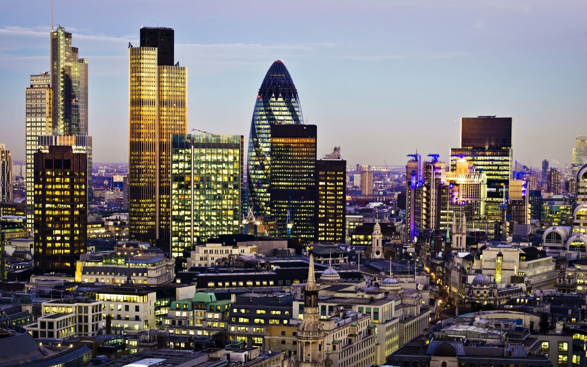 London city skyline representing the UK insurance industry and financial services sector